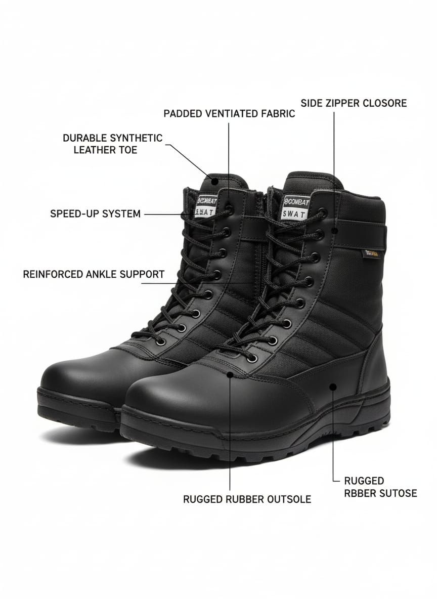 Premium Combat Shoes ( Black Color)